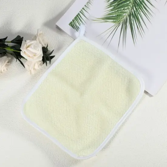 Unique Bargains Elasticity Body Scrub Towel for Shower 10.24"x8.66" Beige 1 Pc image {5}