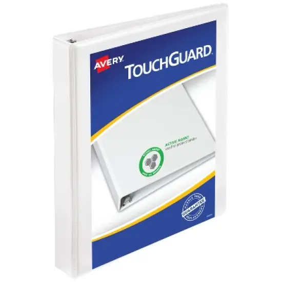 Avery TouchGuard Protection View 3 Ring Binder, Clear View Cover, 1" Slant Rings, 1 White Binder (17141) image {7}