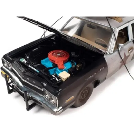 1974 Dodge Monaco "Bluesmobile" Black & White (Dirty) w/Figures "The Blues Brothers" (1980) 1/18 Diecast Model Car by Auto World image {2}