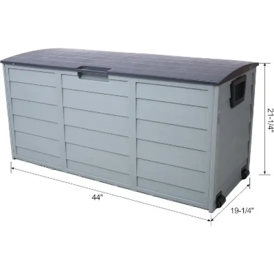 75 Gallon wheeled deck storage box for outdoor storage of terrace furniture, outdoor mats, garden tools, and swimming pool toys image {1}
