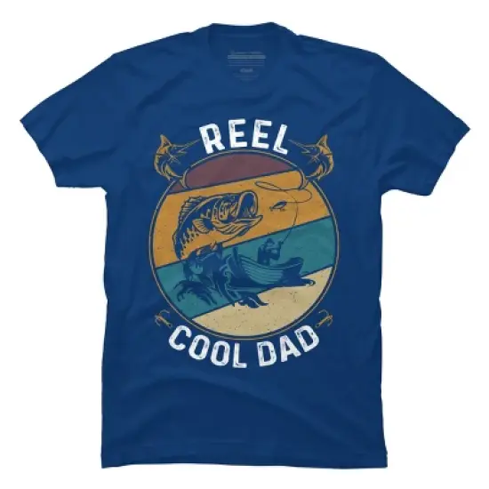 Men's Design By Humans Reel Cool Dad Fishing Boat Trip By KangThien T-Shirt image {5}