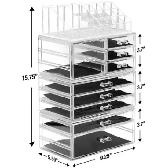 Sorbus 4-piece Makeup and Jewelry Storage Case Display - Spacious Design - Great for Bathroom, Dresser, Vanity and Countertop image {6}