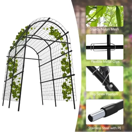 Garden Arch Trellis 7.5FT &ndash; Extra Tall Metal Pergola Arbor with Polyethylene-Coated Steel, Adjustable Width, for Climbing Plants & Outdoor D&eacute;cor image {4}