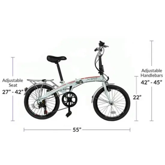 Xspec 20" 7 Speed Folding Compact City Commuter Bike, White (NOT Electric) image {2}