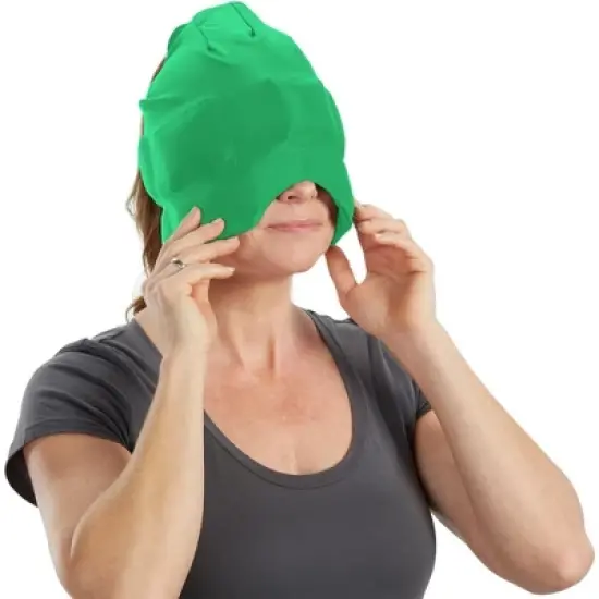 Aculief Headache, Migraine, & Stress Relief Hat - Natural Ice Mask for Tension & Muscle Pain &ndash; Green image {8}