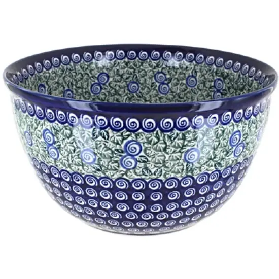 Blue Rose Polish Pottery 986 Zaklady Large Mixing Bowl image {7}