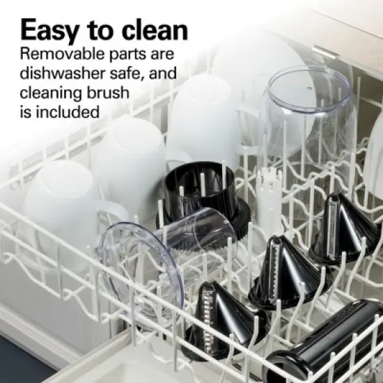 Hamilton Beach 3-Cone Spiralizer - Black: Electric Veggie & Zucchini Spiralizer, Food Slicer, Dishwasher-Safe Parts image {5}