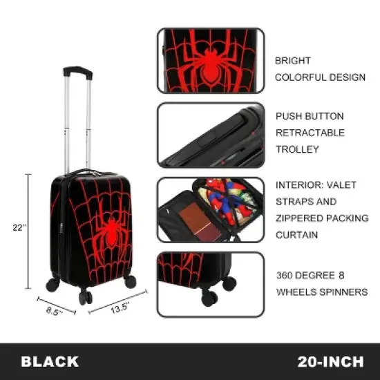Spider-Man Web Logo 20" Carry-On Luggage With Wheels And Retractable Handle image {3}