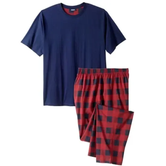 KingSize Men's Big & Tall Jersey Knit Plaid Pajama Set image {12}