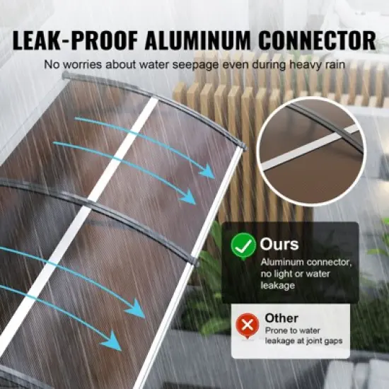 VEVOR Window Door Awning Canopy , UPF 50+ Polycarbonate Entry Door Outdoor Window Awning Exterior, Front Door Overhang Awning image {5}