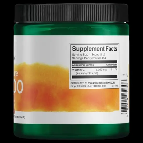 Swanson Vitamin C Powder - 100% Pure 1,000 mg 16 oz Pwdr image {1}