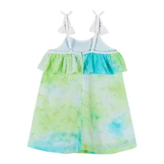 Andy & Evan Toddler Girls Eyelet Tie Dye Dress White, Size 5T image {1}