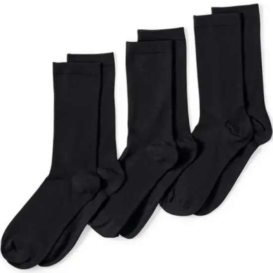 Lands' End Women's 3-Pack Seamless Toe Solid Crew Socks image {1}