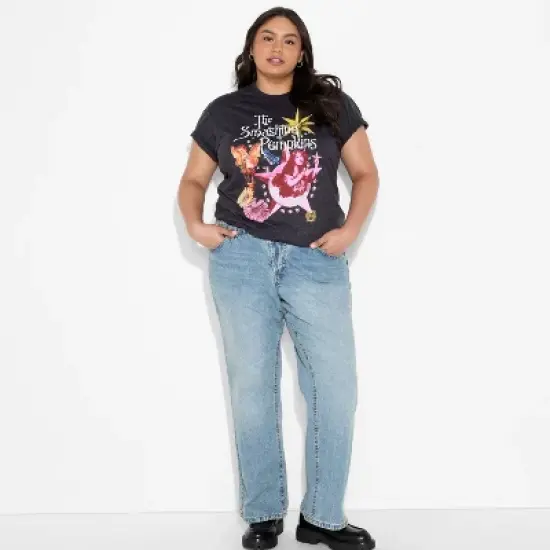 Women's The Smashing Pumpkins Short Sleeve Graphic T-Shirt - Black image {4}