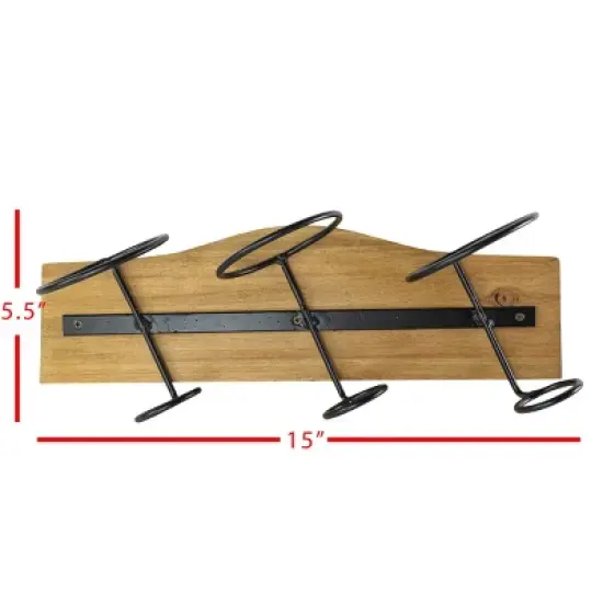 Black Metal & Wood Space Saving Wine Holder - Foreside Home & Garden image {4}