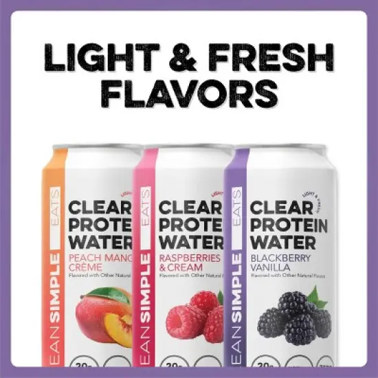 Clean Simple Eats Clear Protein Water Blackberry Vanilla - 16 fl oz Can image {3}