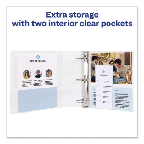 Avery Economy View Binder with Round Rings , 3 Rings, 0.5" Capacity, 11 x 8.5, White, (5706) image {3}