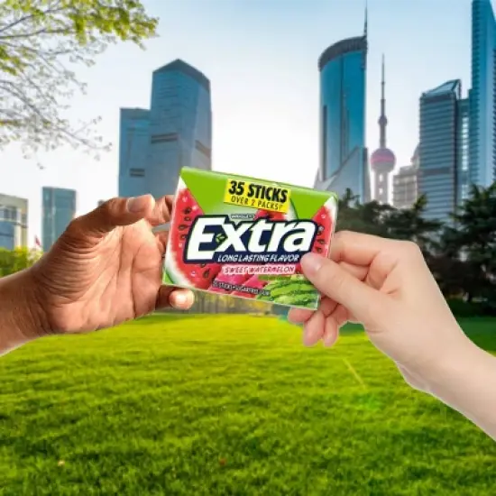 Extra Sugar-Free Sweet Watermelon Chewing Gum Pack - 35ct image {4}