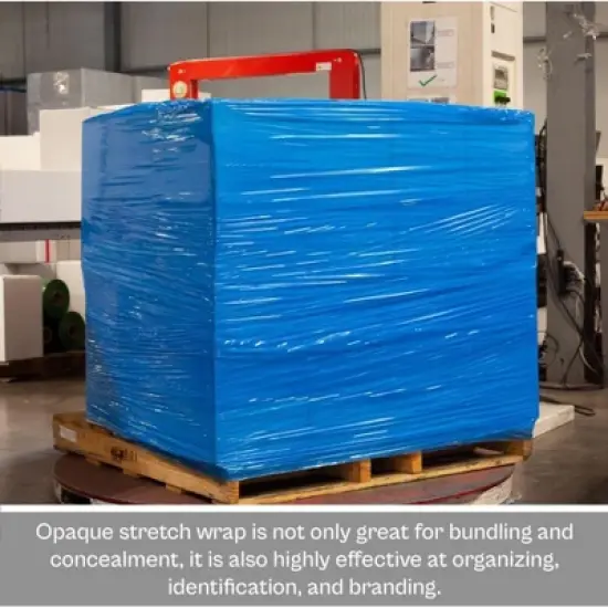 PSBM 4 Rolls 18" x 1000' Cast Packing Stretch Film Shrink Hand Wrap (100 Ga) Dark Blue image {4}