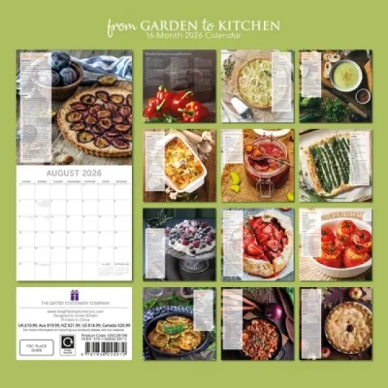 2026 Square Wall Calendar, From Garden to Kitchen, 16-Month Food Theme with 180 Reminder Stickers (12x12 In) image {3}