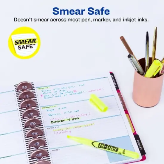 Avery Hi-Liter Value Pack Pen-Style Highlighters, Smear Safe Ink, 200 Fluorescent Yellow Highlighters (23825) image {1}