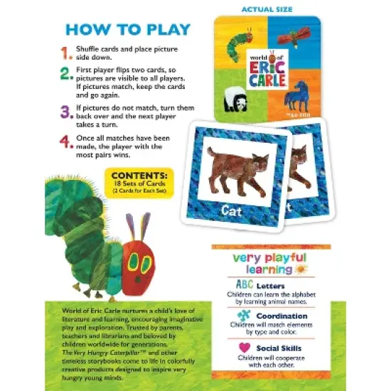 MasterPieces World of Eric Carle Matching Travel Card Game for Kids image {3}