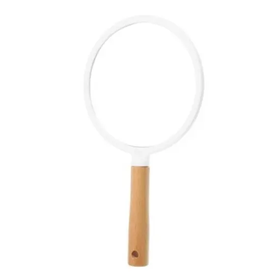 Unique Bargains Handheld Portable Wood Handle Vanity Cosmetic Makeup Mirror 1 Pc image {6}