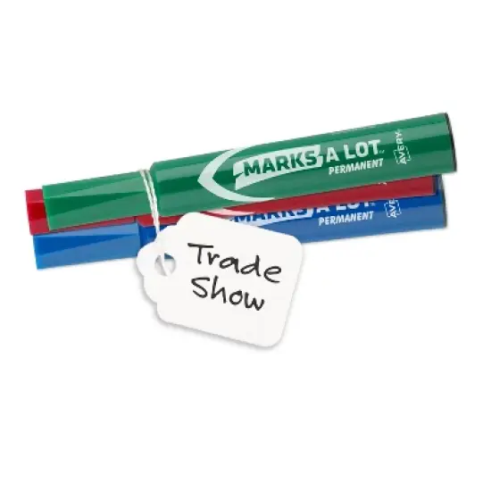 Avery Marking Tags with String Attached, 2-3/4" x 1-11/16", White, 3 Pack, 300 Tags Total (5644) image {2}