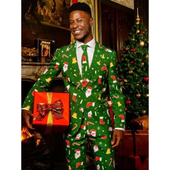OppoSuits Men's Christmas Suit - Santaboss - Green image {5}