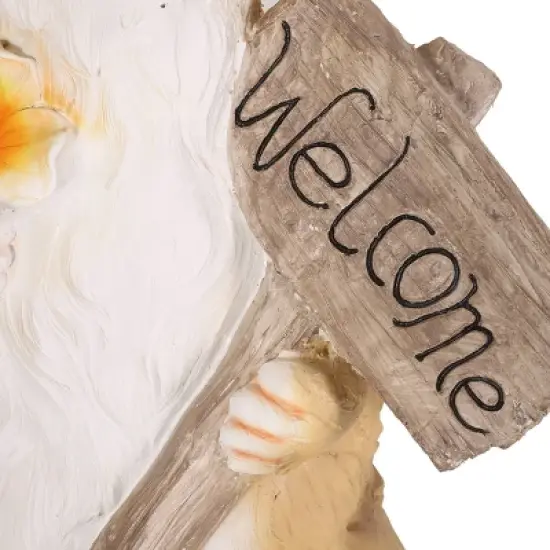 28.25" Concrete Silverbow Outdoor Rabbit Garden Statue - White and Brown - Christopher Knight Home image {8}