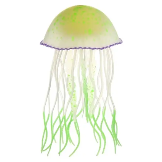 Unique Bargains Silicone Fluorescent Jellyfish Glow Aquarium Decor Ornaments with Suction Cup  2.6"x4.5" image {7}