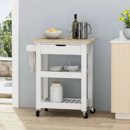 Dade Kitchen Cart with Wheels - Christopher Knight Home image {1}