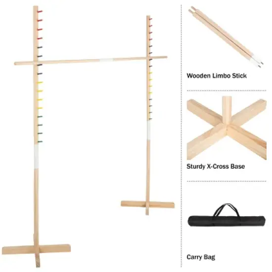 Hey Play Wooden Limbo Game for Kids and Adults image {5}