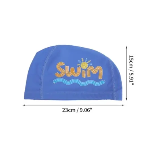 Unique Bargains Kid's Knitted PU Letter Printed Swim Cap 1 Pc image {3}