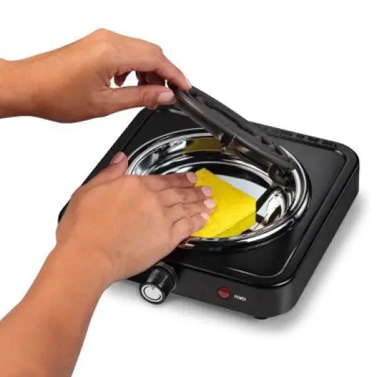 Proctor Silex Single Burner: 1200W Metal Hot Plate for Cooking, Black, Portable Electric Cooktop image {2}