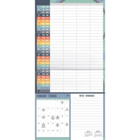 Trends International Inc. 2023-24 Wall Calendar 12"x12" Family Planning with Stickers Bilingual English/French image {2}