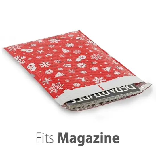 Fosmon 10.5 x 16 #5 Christmas Holiday Poly Bubble Mailer Gift Wrap, Lightweight Water/Dust/Shock/Tear Resistant Padded Shipping Envelopes image {7}
