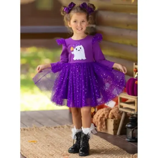 Girls Hey Boo Glitter Tutu Dress - Mia Belle Girls image {2}
