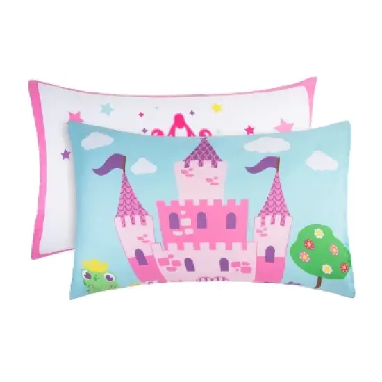 EVERYDAY KIDS Princess Storyland- 4 Piece Toddler Bedding Set Includes Comforter, Flat Sheet, Fitted Sheet and Reversible Pillowcase image {8}