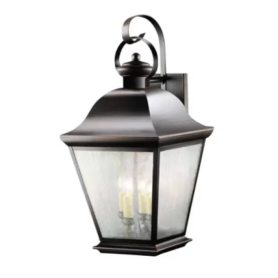 Mount Vernon 27.75" 4 Light Outdoor Wall Light with Clear Seeded Glass in Black image {3}