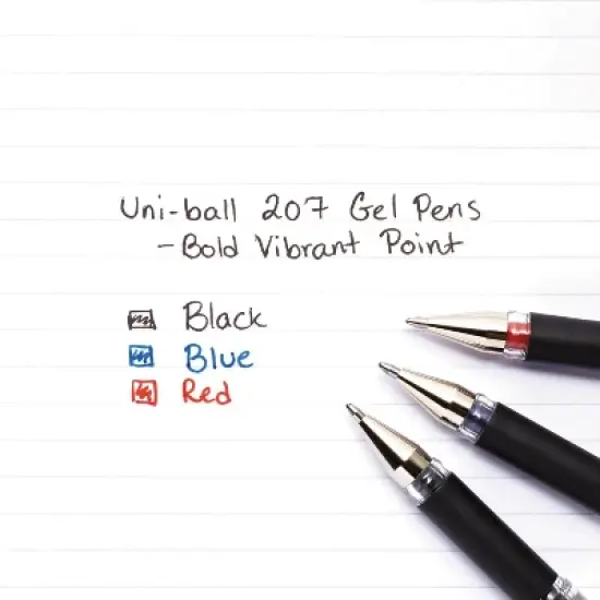 Uni-ball 207 Impact Roller Ball Stick Gel Pen Blue Ink Bold 65801 image {2}