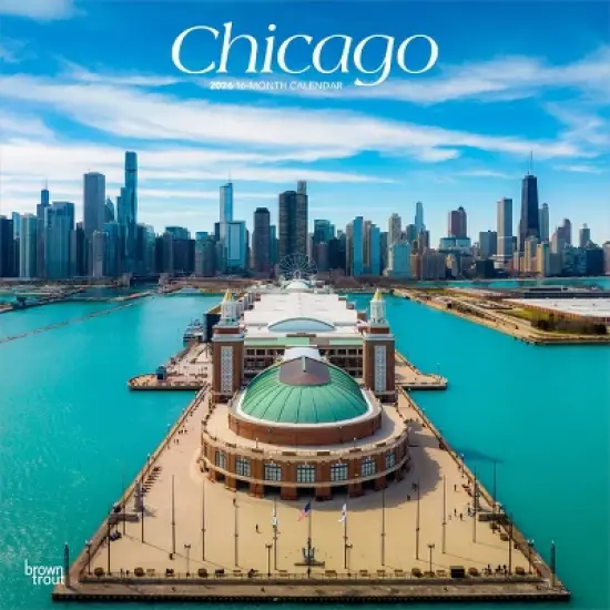 BrownTrout 2026 Chicago 12"x24" Hanging Square Wall Calendar Plastic-Free image {9}