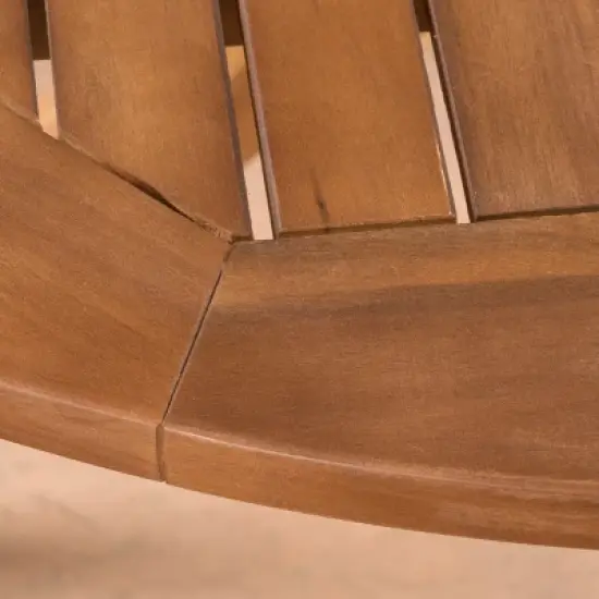 Natividad 5pc Acacia & Wicker Dining Set - Teak/Brown - Christopher Knight Home image {2}