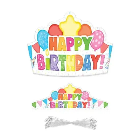 Carson Dellosa Education Happy Birthday Crowns, Pack of 30 image {1}
