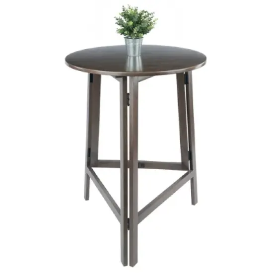 Torrance High Round Bar height Table Oyster Gray - Winsome image {10}