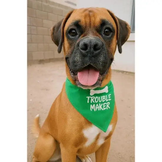 Parisian Pet 'Trouble Maker' Bandana for Dogs & Cats - Fun, Comfortable, Trendy Green Pet Fashion Accessory-Saint Patrick's Day image {3}