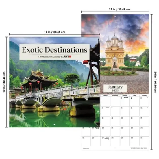 Trends International 2026 Exotic Destinations 12"x12" Wall Calendar image {6}