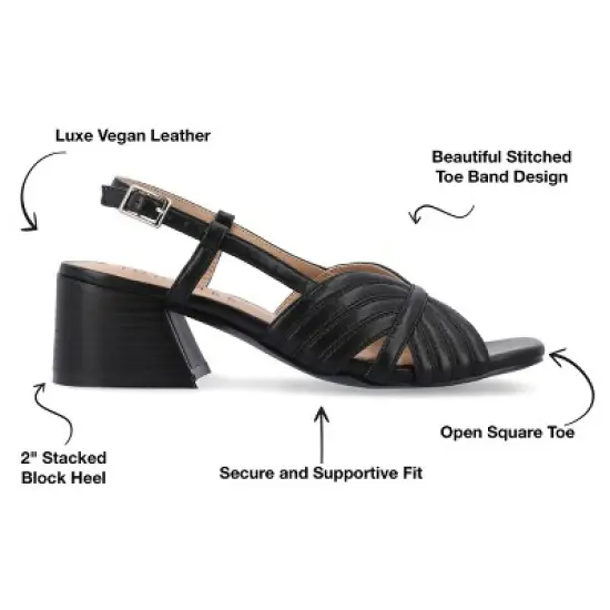 Journee Collection Womens Kirsi Sling Back Stacked Heel Open Toe Sandals image {7}