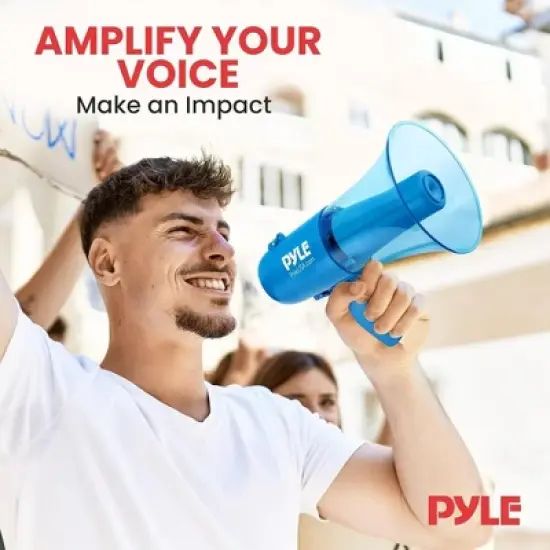 Pyle Waterproof Megaphone Bullhorn Speaker - PMP36WLT, 30W, Handheld with Siren and Music Modes image {6}