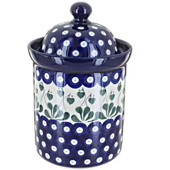 Blue Rose Polish Pottery 491 Ceramika Small Canister image {8}